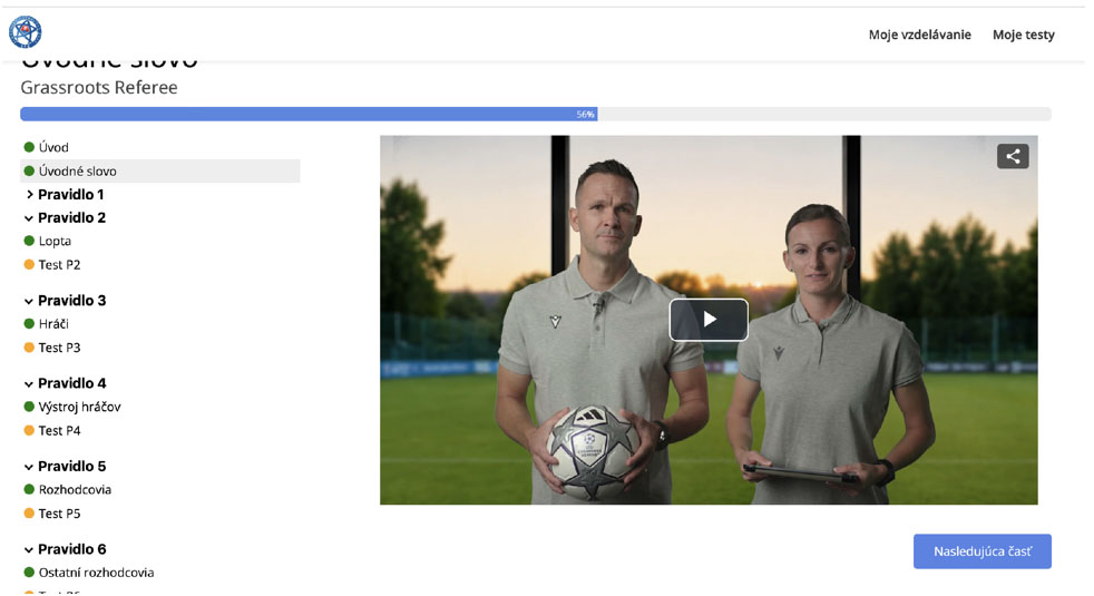 Ukážka online školenia Grassroots Referee SFZ